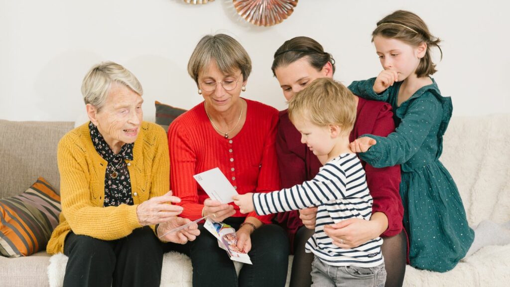 photo d'une famille avec 4 générations